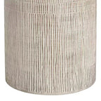 Table d'appoint de patio ronde, table d'appoint intérieure et extérieure, table d'appoint décorative résistante aux intempéries, support de plantes de jardin, blanche, aucun assemblage - ModernLuxe