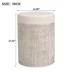 Table d'appoint de patio ronde, table d'appoint intérieure et extérieure, table d'appoint décorative résistante aux intempéries, support de plantes de jardin, blanche, aucun assemblage - ModernLuxe