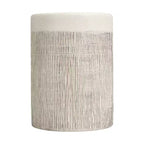 Table d'appoint de patio ronde, table d'appoint intérieure et extérieure, table d'appoint décorative résistante aux intempéries, support de plantes de jardin, blanche, aucun assemblage - ModernLuxe