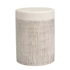 Table d'appoint de patio ronde, table d'appoint intérieure et extérieure, table d'appoint décorative résistante aux intempéries, support de plantes de jardin, blanche, aucun assemblage - ModernLuxe