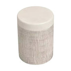 Table d'appoint de patio ronde, table d'appoint intérieure et extérieure, table d'appoint décorative résistante aux intempéries, support de plantes de jardin, blanche, aucun assemblage - ModernLuxe