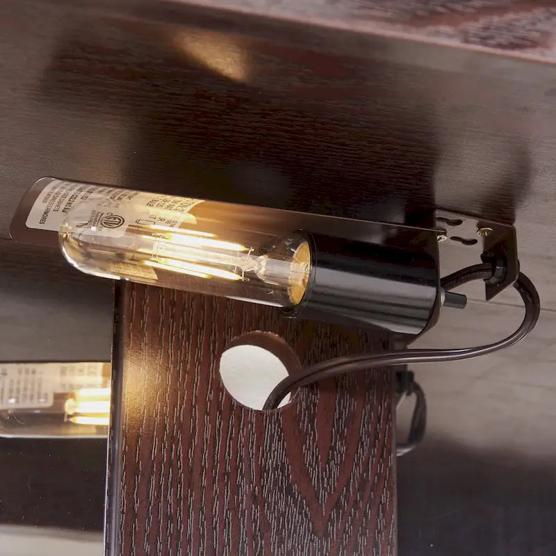 Vetrinetta Illuminata con Ripiani Regolabili, 2 Ante e 1 Cassetto