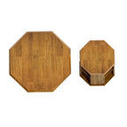 Set di 2 tavolini da caffè ottagonali in legno massello da 80 cm