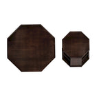 Set di 2 tavolini da caffè ottagonali in legno massello da 80 cm