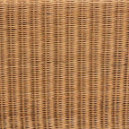 Panchina decorativa in rattan naturale intrecciato a mano con dettagli smerlati