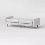 Canapé-lit futon moderne du milieu du siècle de 78 po gris clair – Room Essentials™ (assemblage requis)