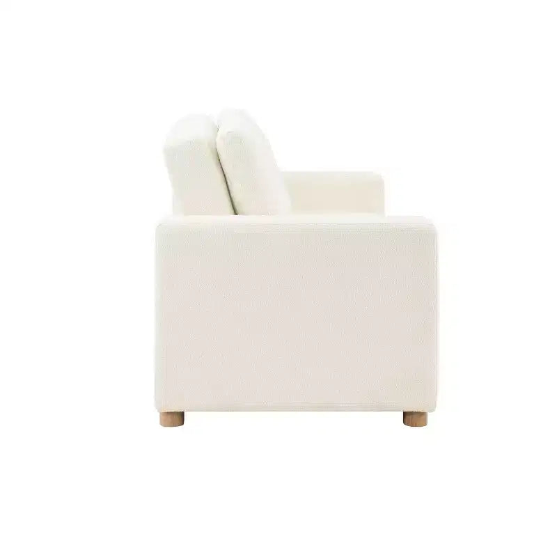 Divano Convertibile Serta Aurora Bouclé Avorio: Chaise Longue e Letto Matrimoniale, Molle Insacchettate, Gambe in Legno di Gomma
