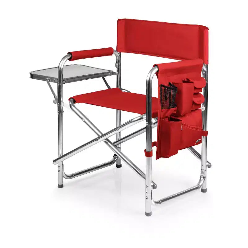 Oniva 2pc Aluminum Rectangle Outdoor Portable Chair with Side Table - Red