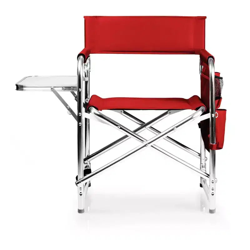 Sedia Portatile da Esterno Rettangolare in Alluminio con Tavolino Laterale Oniva 2pz - Rosso
