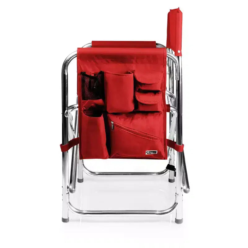 Sedia Portatile da Esterno Rettangolare in Alluminio con Tavolino Laterale Oniva 2pz - Rosso