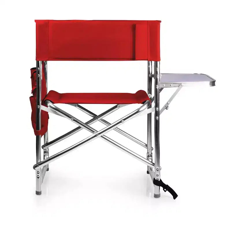 Sedia Portatile da Esterno Rettangolare in Alluminio con Tavolino Laterale Oniva 2pz - Rosso