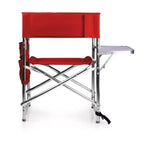 Sedia Portatile da Esterno Rettangolare in Alluminio con Tavolino Laterale Oniva 2pz - Rosso