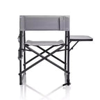 Oniva Set di 2 Sedie Portatili Rettangolari da Esterno in Alluminio con Tavolino Laterale - Grigio con Dettagli Neri