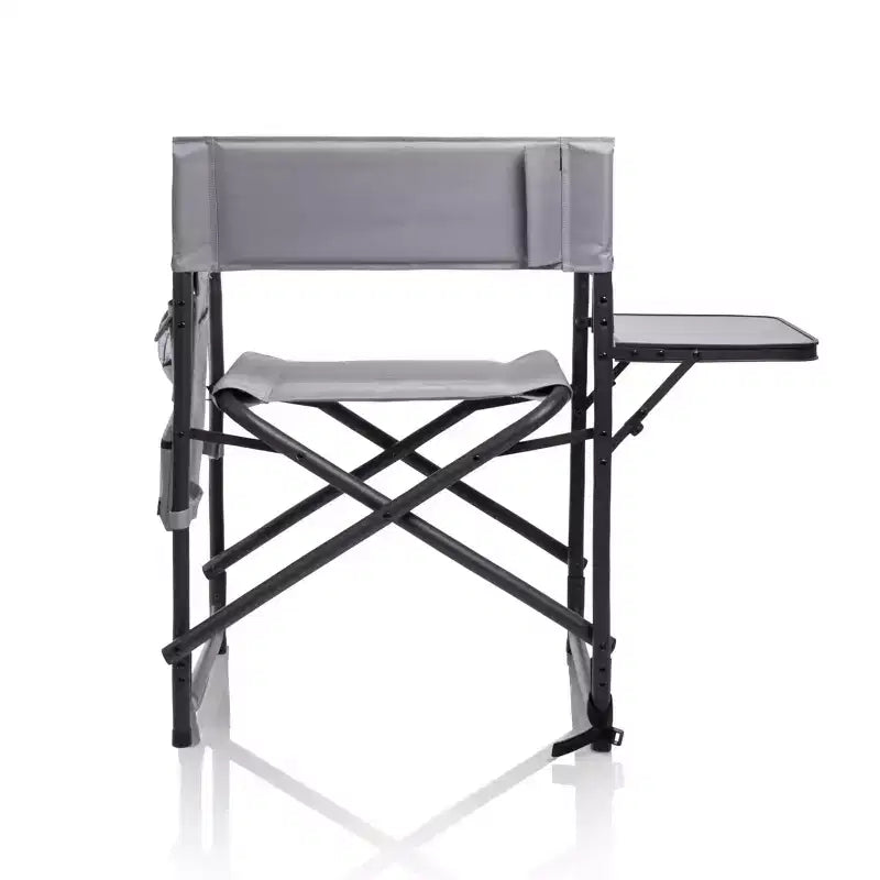 Oniva Set di 2 Sedie Portatili Rettangolari da Esterno in Alluminio con Tavolino Laterale - Grigio con Dettagli Neri