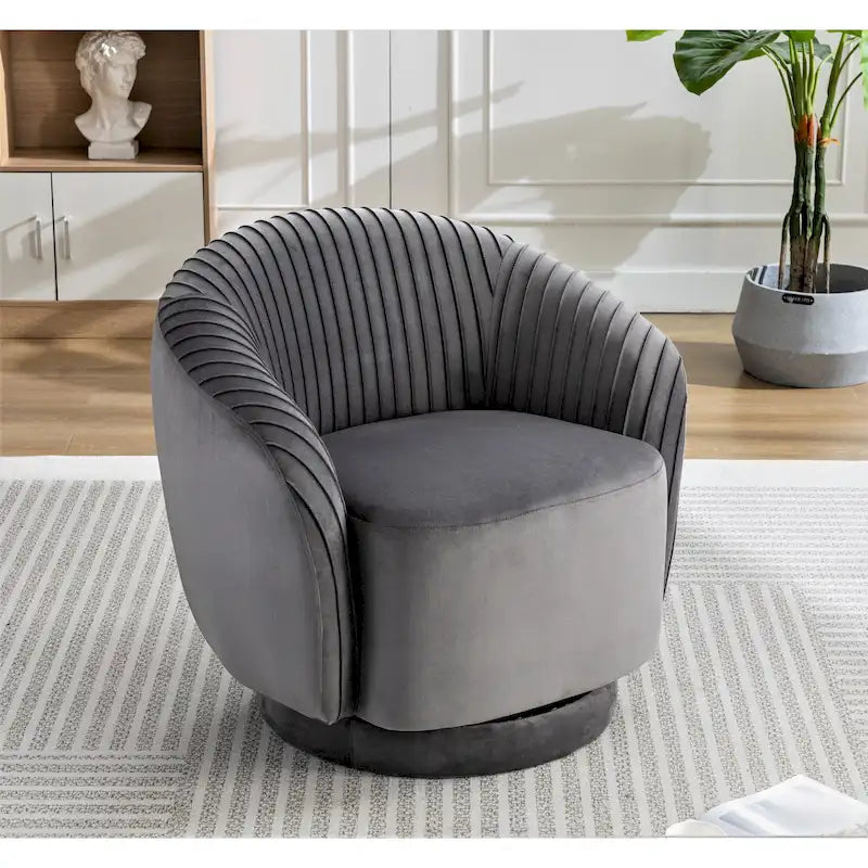 Poltroncina girevole Milvo Small in velluto
