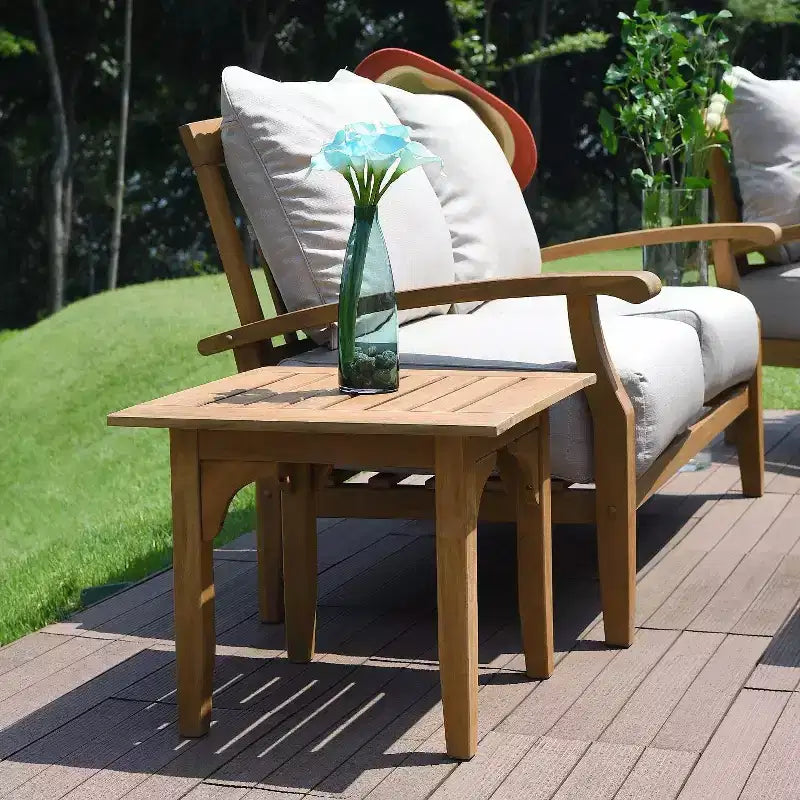 Table d'appoint d'extérieur en teck Amherst Sonoma Lane