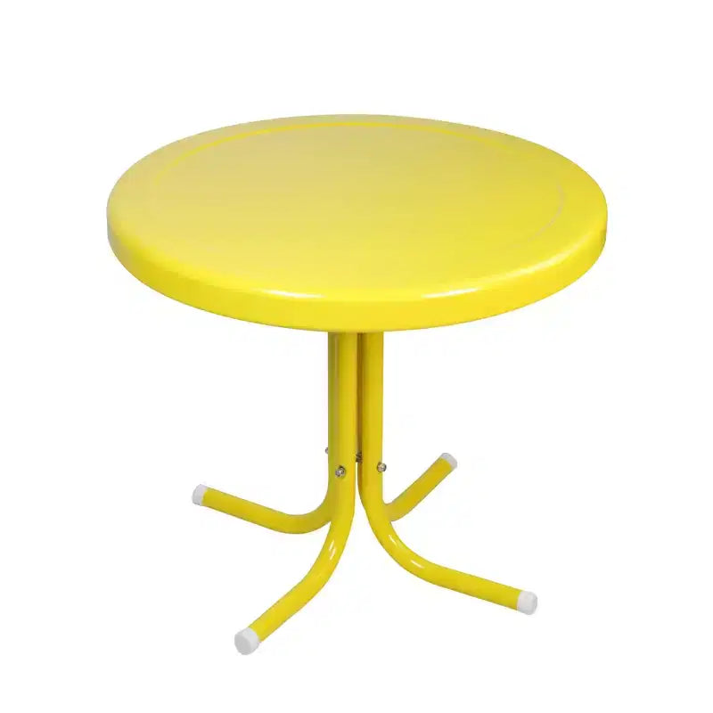 Table d'appoint tulipe rétro en métal Northlight 22 d'extérieur, jaune