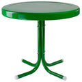 Northlight 22 Outdoor Retro Round Tulip Metal Side Table, Green