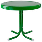 Northlight 22 Outdoor Retro Round Tulip Metal Side Table, Green