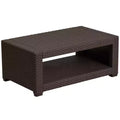 Flash Furniture Seneca Chocolate Brown Faux Rattan Coffee Table