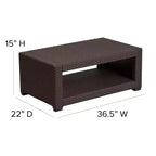 Flash Furniture Seneca Tavolino da caffè in finto rattan marrone cioccolato