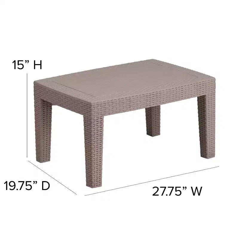Flash Furniture Table basse en rotin