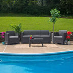 Flash Furniture Table basse en rotin