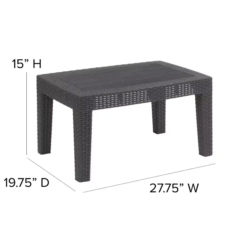 Flash Furniture Table basse en rotin