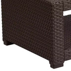 Table basse en rotin synthétique marron chocolat Emma et Oliver