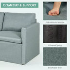 Costway Divano Sezionale Convertibile a L con Chaise Longue Reversibile Grigio Scuro\Verde\Grigio Chiaro