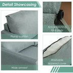 Costway Divano Sezionale Convertibile a L con Chaise Longue Reversibile Grigio Scuro\Verde\Grigio Chiaro