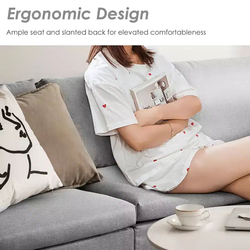 Costway Divano Sezionale Convertibile a L con Chaise Longue Reversibile Grigio Scuro\Verde\Grigio Chiaro