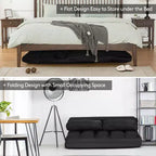 Costway Divano Letto Pieghevole da Terra con 6 Posizioni Regolabili e 2 Cuscini Blu\Beige\Grigio\Nero