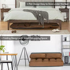 Costway Divano Letto Pieghevole da Terra con 6 Posizioni Regolabili e 2 Cuscini Blu\Beige\Grigio\Nero