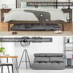 Costway Divano Letto Pieghevole da Terra con 6 Posizioni Regolabili e 2 Cuscini Blu\Beige\Grigio\Nero