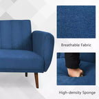 Divano Letto Futon Trasformabile Costway, Divano Letto Regolabile con Gambe in Legno Blu Scuro/Grigio/Giallo