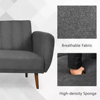 Divano Letto Futon Trasformabile Costway, Divano Letto Regolabile con Gambe in Legno Blu Scuro/Grigio/Giallo