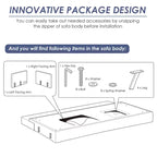 Costway Divano Letto Futon Convertibile Pieghevole Reclinabile con Porte USB e Presa di Corrente Grigio\Blu