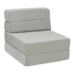 Costway Sedia Pieghevole a Tre Ante con Schienale Ribaltabile, Poltrona Relax, Divano Letto Convertibile, Grigio