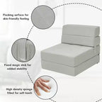 Costway Sedia Pieghevole a Tre Ante con Schienale Ribaltabile, Poltrona Relax, Divano Letto Convertibile, Grigio