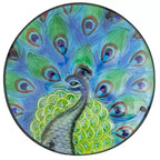 Table d'appoint de patio en verre paon bleu et vert Northlight 19