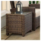 Bradenton Outdoor Wicker Glass Top Side Table - Crosley