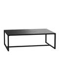 Flash Furniture Brock Outdoor Patio Coffee Table Commercial Grade Black Coffee Table for Deck, Porch, or Poolside - Steel Square Leg Frame