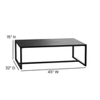 Flash Furniture Brock Tavolino da caffè da esterni, grado commerciale, nero, per terrazza, portico o bordo piscina - Telaio in acciaio con gambe quadre