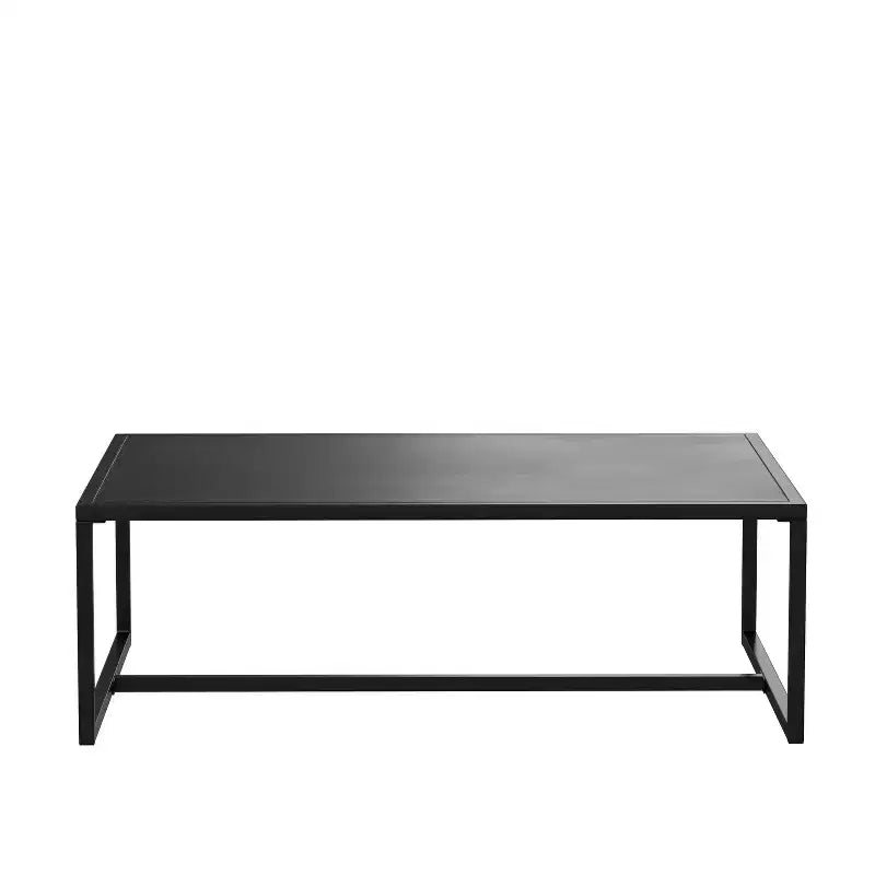 Flash Furniture Brock Tavolino da caffè da esterni, grado commerciale, nero, per terrazza, portico o bordo piscina - Telaio in acciaio con gambe quadre
