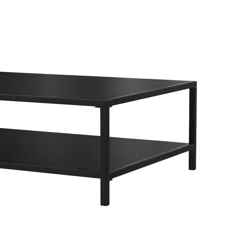 Table basse à 2 niveaux en métal d'intérieur/extérieur de qualité commerciale Emma et Oliver, noire, tout temps