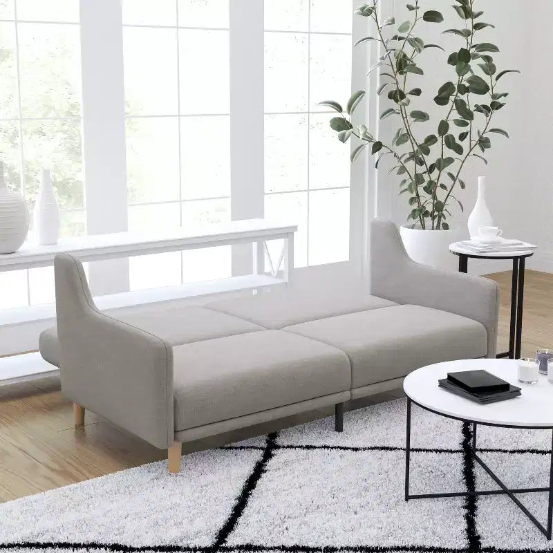 Divano Futon Mid-Century Modern Merrick Lane con Schienale Diviso e 3 Posizioni Reclinabili
