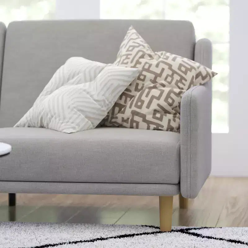 Divano Futon Mid-Century Modern Merrick Lane con Schienale Diviso e 3 Posizioni Reclinabili