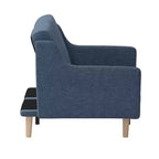 Canapé futon Emma et Oliver Plush avec dossier divisé, rembourré et matelassé, accoudoirs amovibles aux courbes élégantes et pieds en bois
