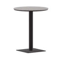 Flash Furniture Finch Commercial Grade Round 24 Table with Faux Teak Poly Slats and Steel Frame